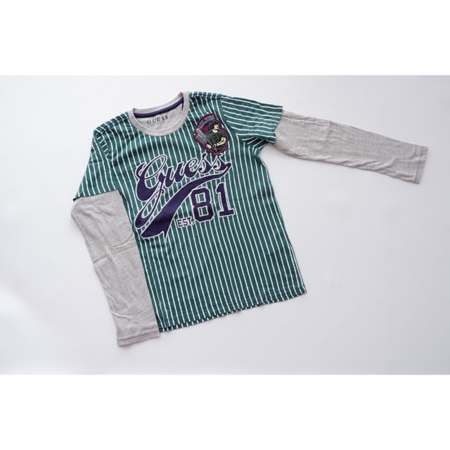 Kaos anak laki laki lengan panjang Guess original 8 tahun