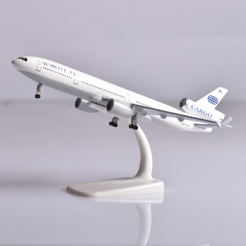 Md-11 Miniatur Diecast Pesawat Terbang World Cargo Md11 Bahan Metal Ukuran 20CM Untuk Mainan / Koleksi