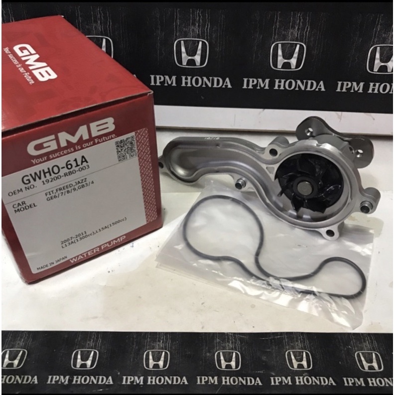 19200 RB0 Water pump Waterpump Pompa Air Mesin Honda Brio 2013-2021 Mobilio 2014-2021 Jazz S RS GE8 2009-2013 GK5 2014-2021 City GM2 2009-2013 GM6 2014-2021 Freed 2010-2015 Brv 2015-2021 Hrv 1.5 1500cc 2015-2021 Original GMB NPW GNS Lucratec