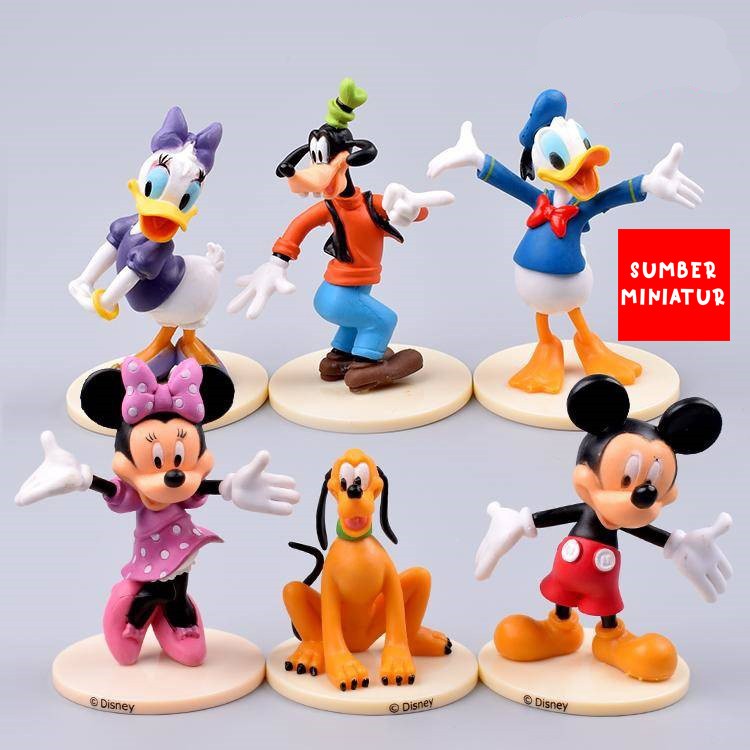 Set Pajangan Figure / Topper Kue Mickey Minnie Mouse