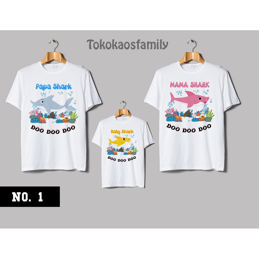 KAOS BABY SHARK COUPLE FAMILY - baju baby shark pink fong - Kaos Distro Anak -RADSHA CLOTH