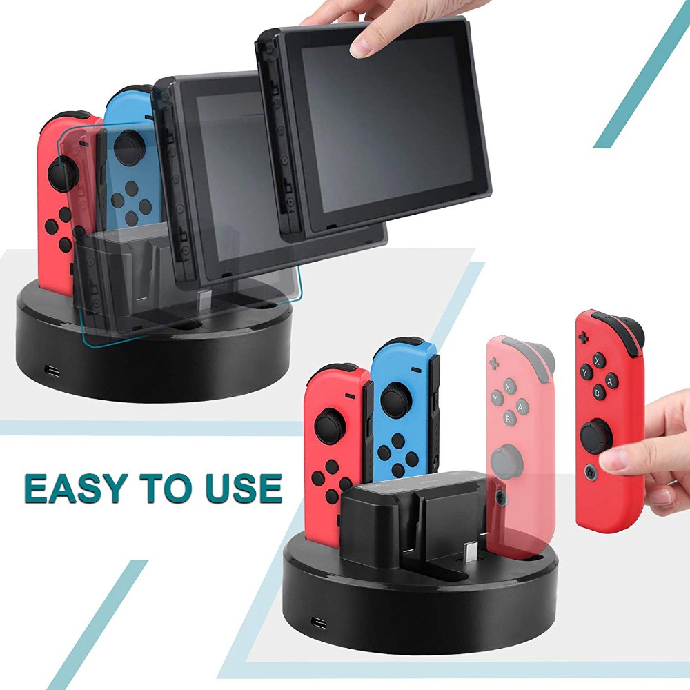 Ns Switch 4 + 1 Dock Charging Nintendo Switch Dengan Lampu LED&amp;amp;Sepatu Sneakers Olahraga Model Pro Untuk Pria