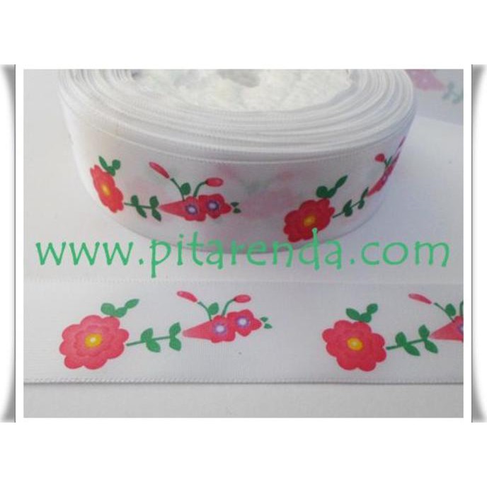 

Psm-803 : Pita Saten Motif Bunga 1 Inch (Per Meter)