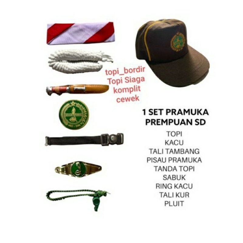 ATRIBUT STELAN KOMPLIT HIJAU+TOPI SIAGA SD (PAKET HEMAT)