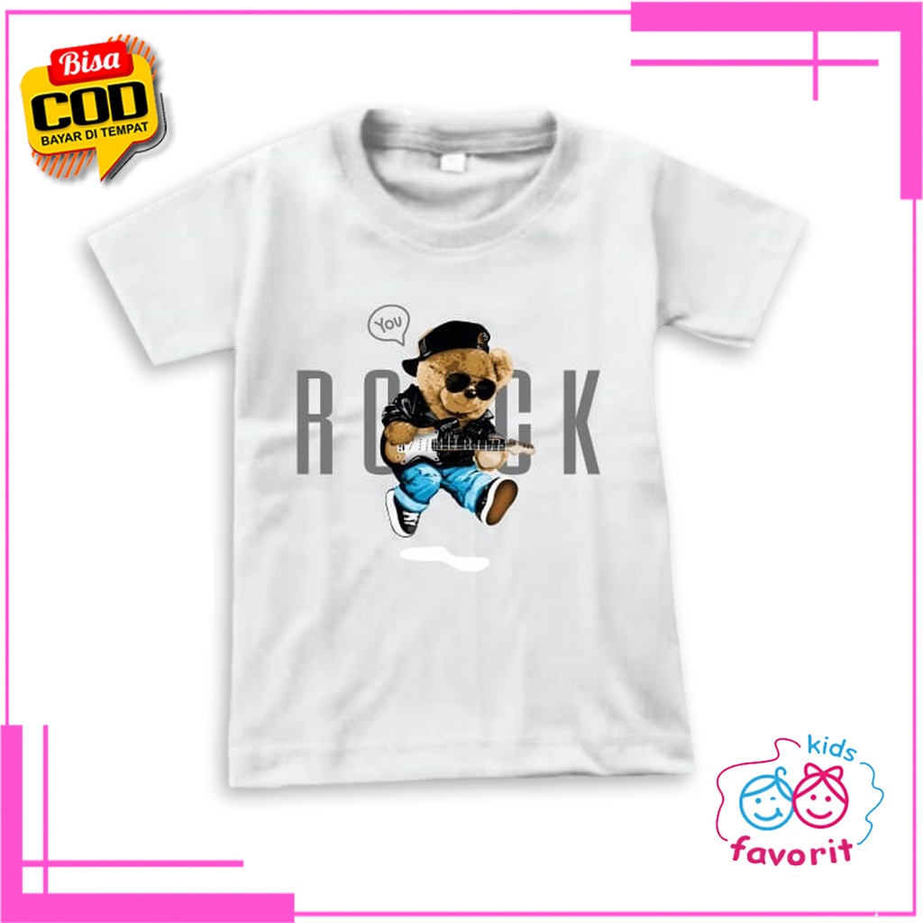 Favorit kids kaos atasan anak laki laki dan anak perempuan lengan pendek gambar Teddy bear