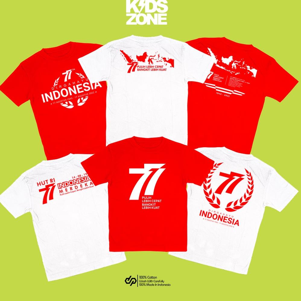 SOS.20Au22w ◦ Kaos / Baju Anak HUT RI KE 77 DIRGAHAYU INDONESIA / Kaos Baju Anak Distro HUT RI KE 77