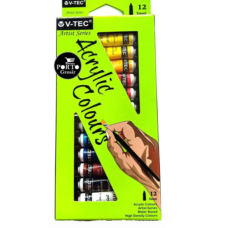 

StokS L@g!.V-Tec Acrylic VT-612/A 12 Warna Tube 6ml Vtec Cat Akrilik Murah Kerajinan Tangan Segala P