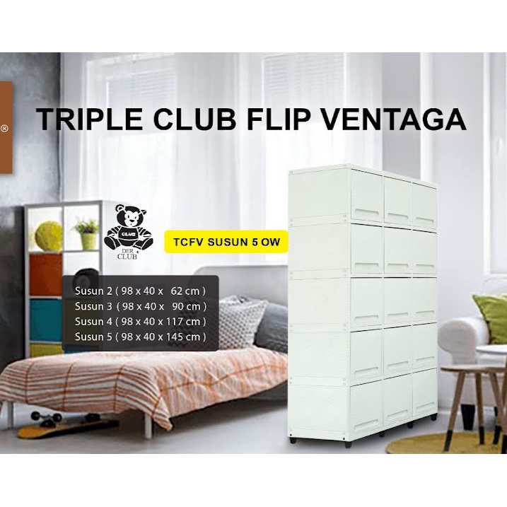 Lemari Plastik Club Flip Triple Susun 5 Lemari Club Flip 15 Pintu