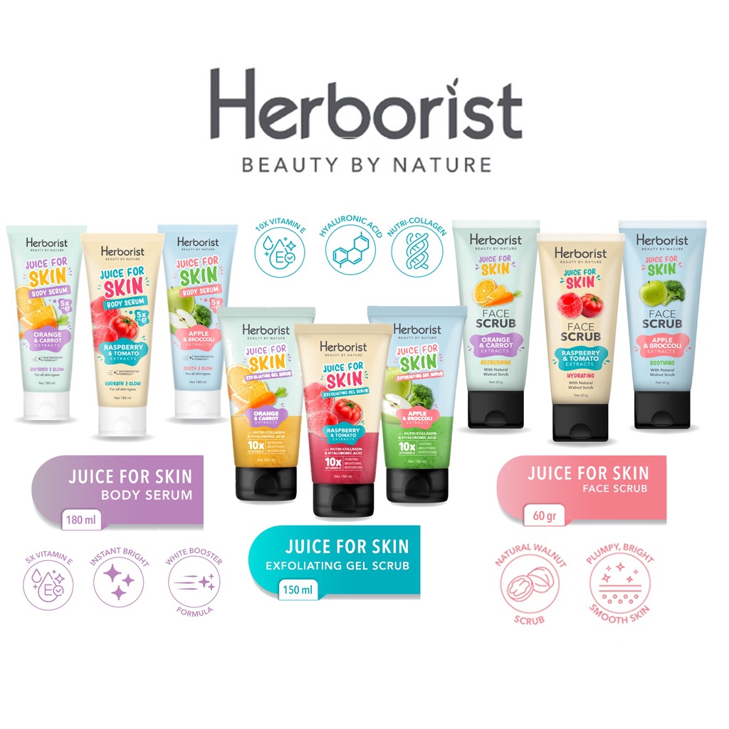 New Herborist Series ( Body Serum , Exfoliating Gel Scrub , Face Scrub ) ALL Variant