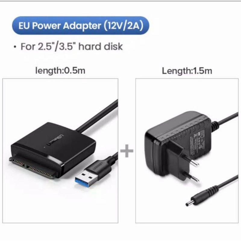 UGREEN USB 3.0 to SATA 2.5 Inch / 3.5 Inch for HARDISK SSD CD ROM DVD ROOM BLU RAY DVD