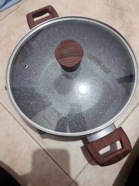 Kh Cypruz Kuali Wajan Induksi Marble With Lid 26cm Kuali Induksi 26 Cm Premium Cookware