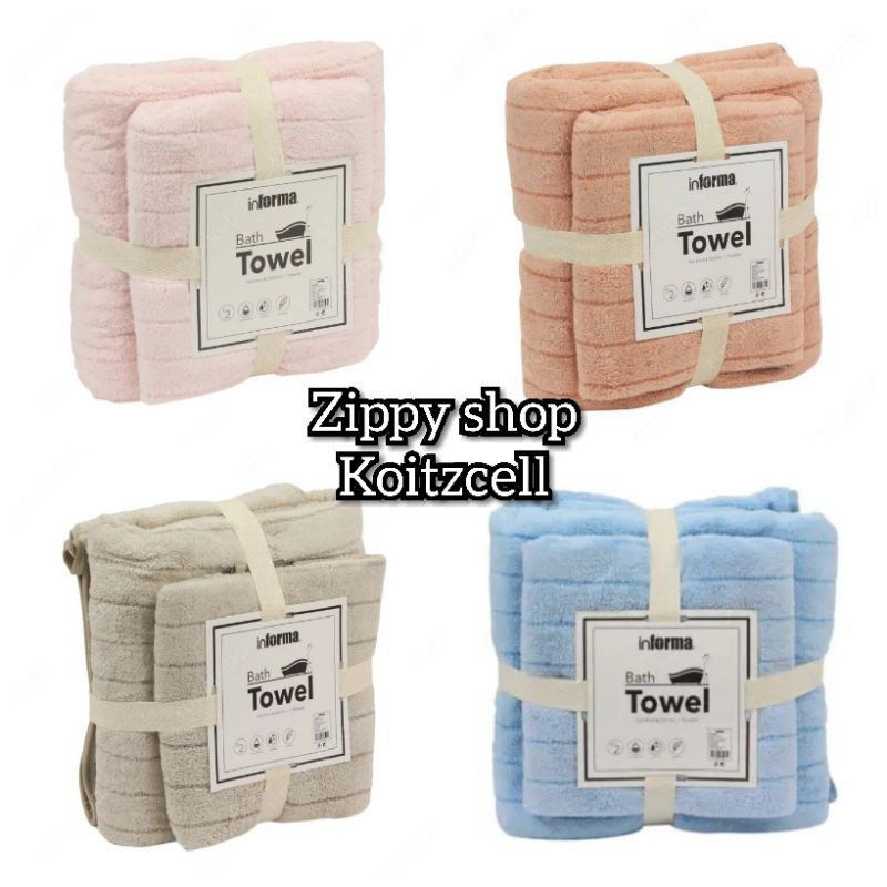 Informa- Handuk Mandi Lembut Set 2pcs/Informa Handuk Solid Polyester