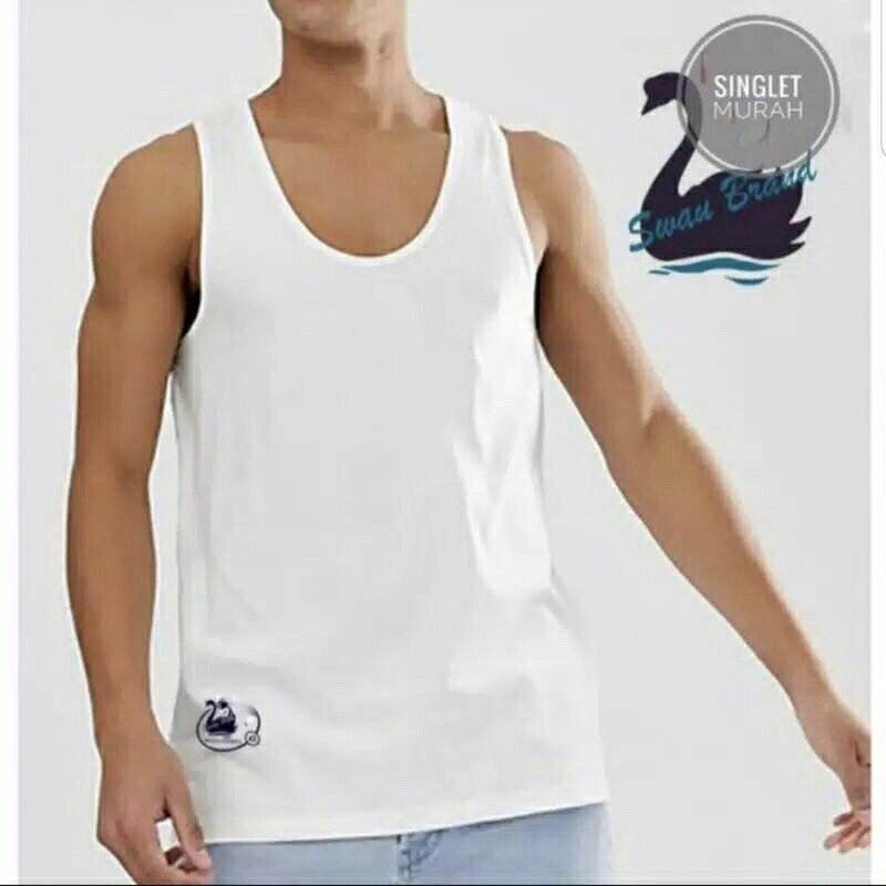 Kaos Kutang / Kaos Dalam / Singlet Pria Swan Brand (1pcs) Size 34 36 38 40 42/HARGA TERMURAH