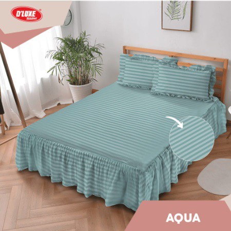 Sprei Rumbai Terbaru Terlaris King Kintakun Deluxe Embosed Aqua 180x200