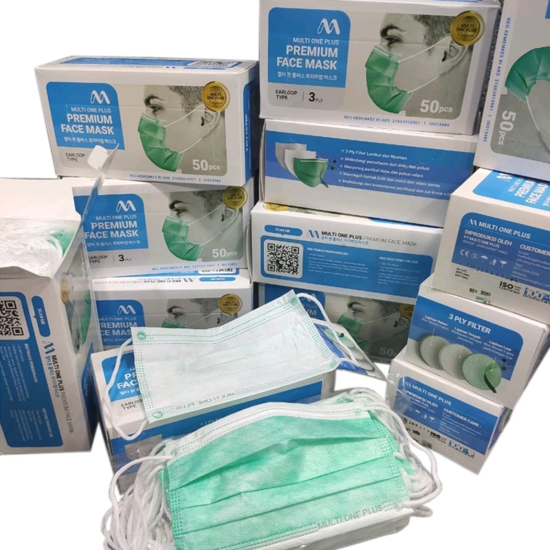 Masker Medis 1 Box Isi 50Pcs Earloop Disposable Mask Masker Mulut Wajah Medis Disposable Daily Mask