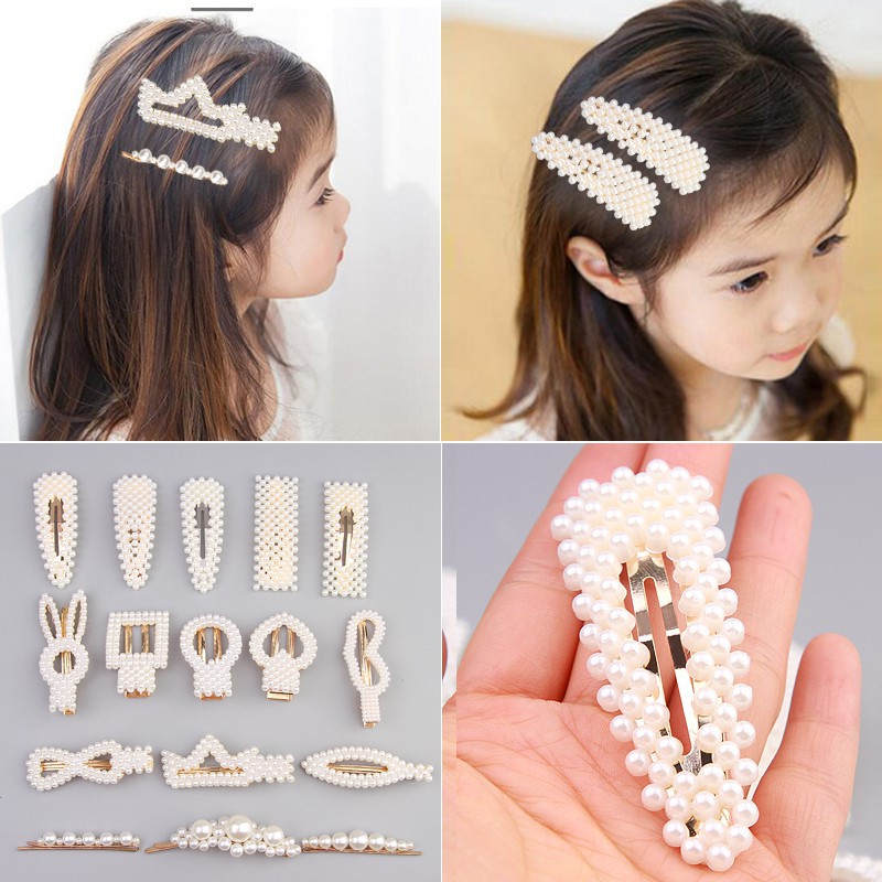 Grosir - F491 Jepitan Rambut Mutiara Barrette / Aksesoris Wanita / Jepit Rambut Mutiara KOREA