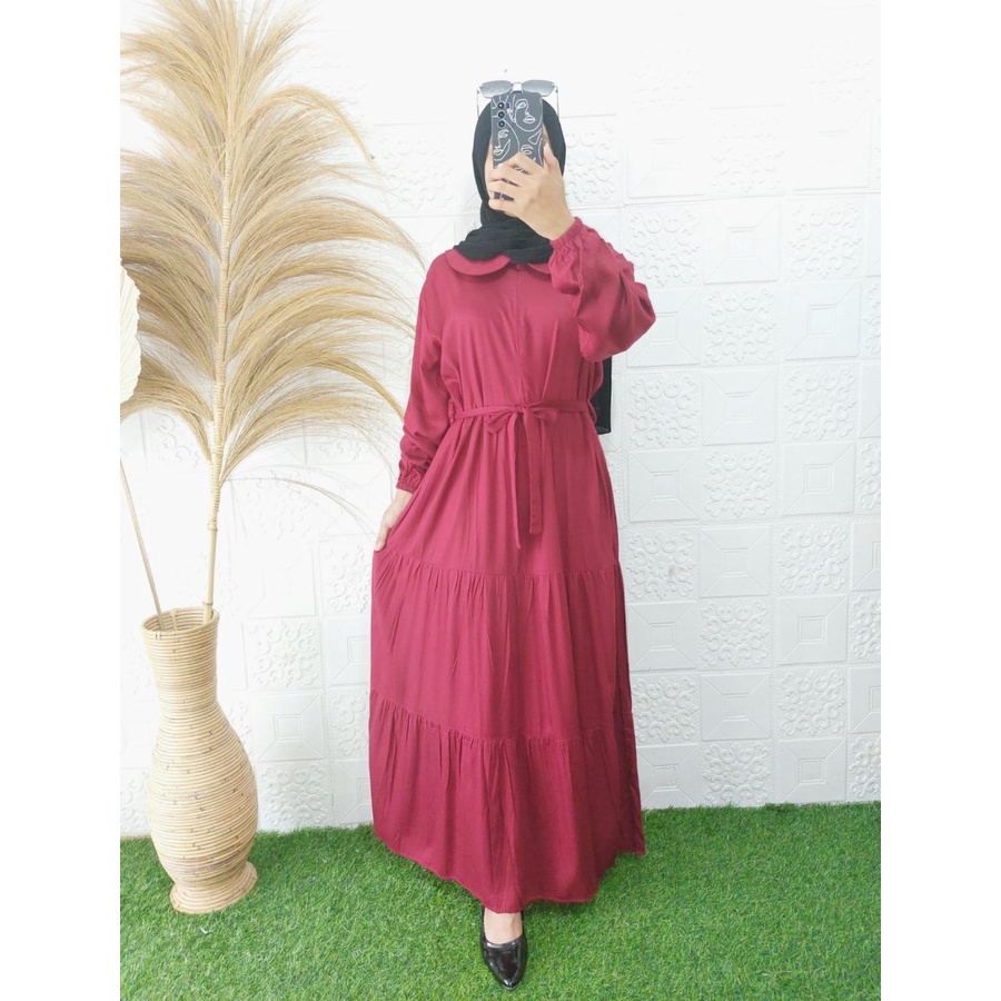 Gamis Polos Rayon Twill Premium Tebal Adem Dress Muslimah