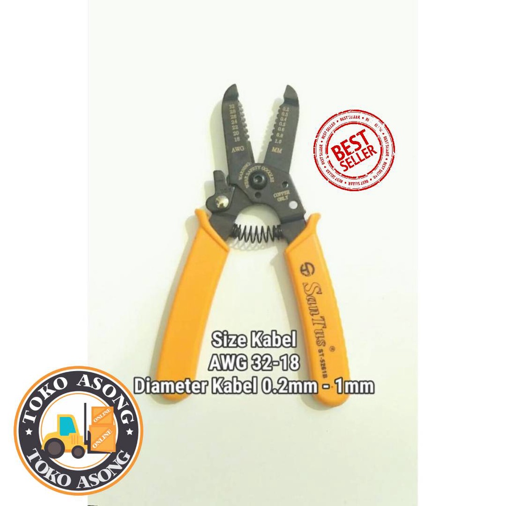 Tang Kupas Potong Kabel Santus ST-5261B AWG 32 - 18