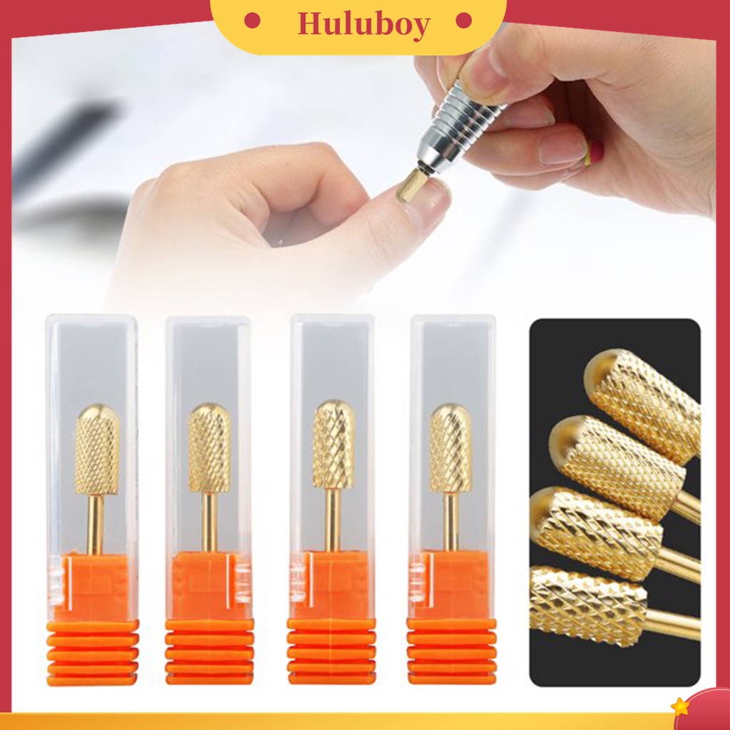 Huluboy Huluboy♡ 4pcs Mata Bor Pengikir Kuku Sturdy Bahan Tungsten Steel Untuk Manicure