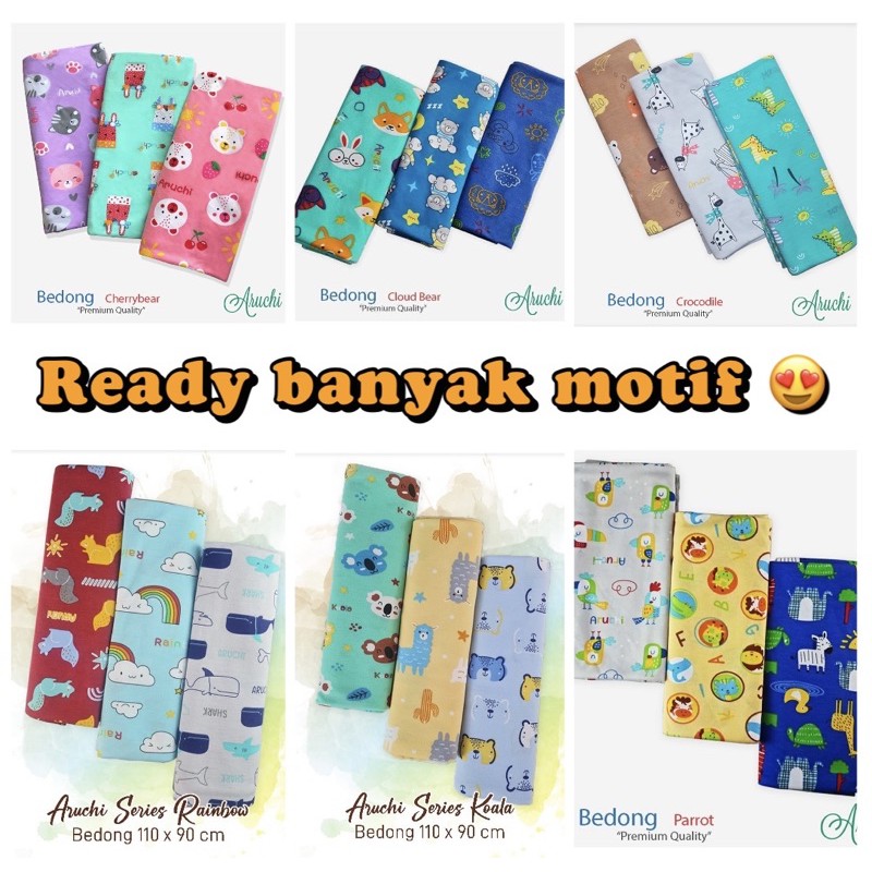 3pcs Bedong Bayi Aruchi Bahan Lembut &amp; Nyaman