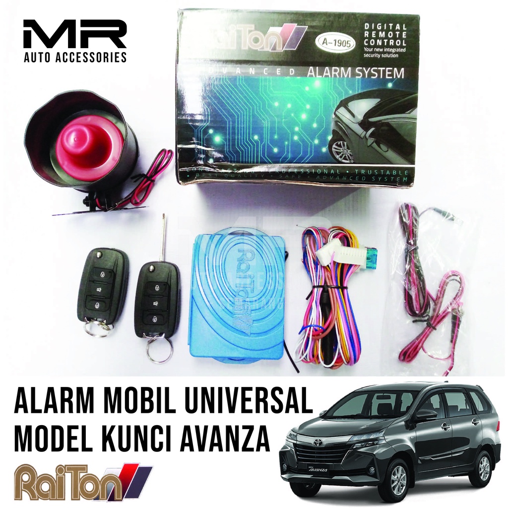 ALARM MOBIL UNIVERSAL RAITON / SISTEM ALARM KEAMANAN MODEL KUNCI AVANZA / INNOVA