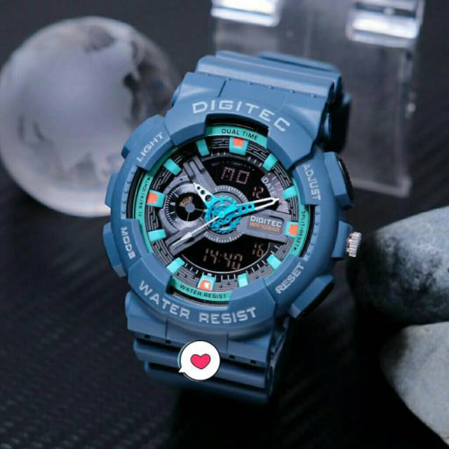 JAM TANGAN PRIA SPORTY ORIGINAL DIGITEC 2020T DOUBLE TIME WATER RESIST BEST SELLER