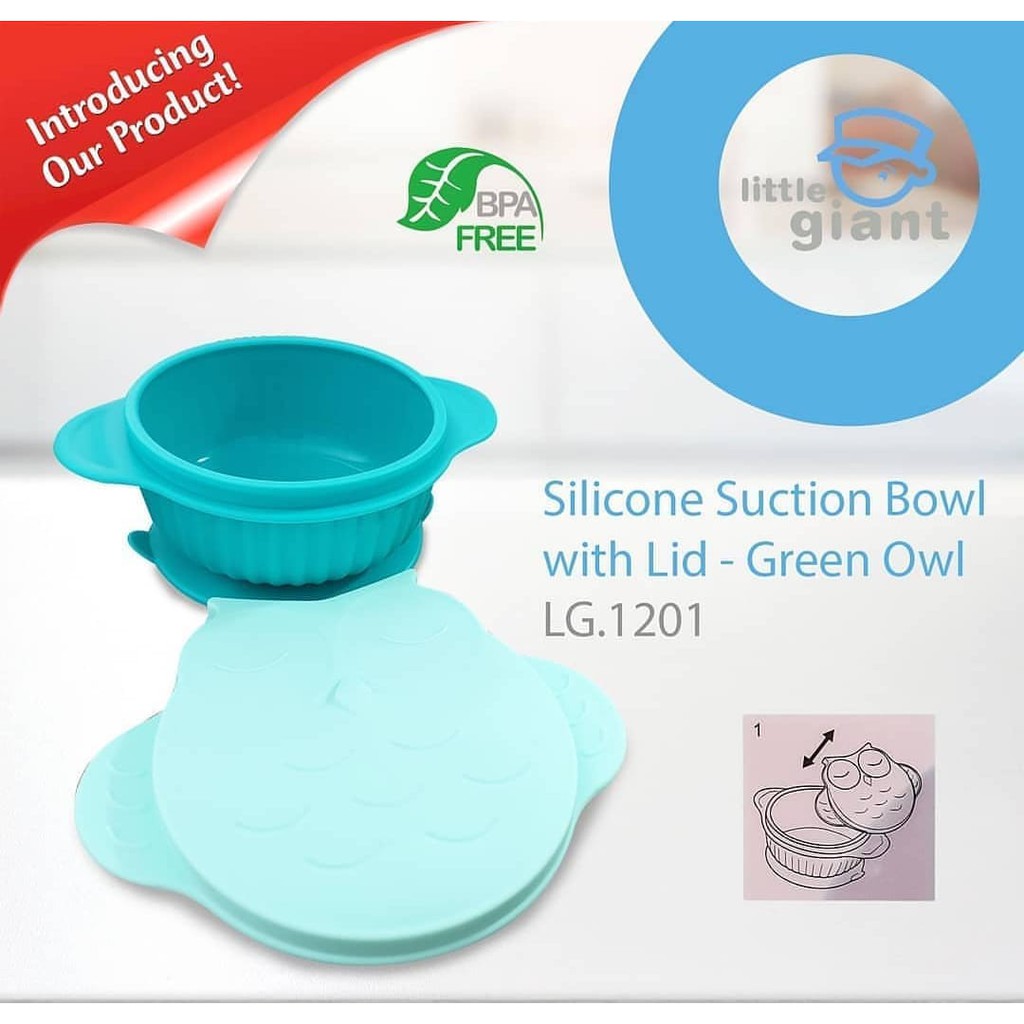 Little Giant LG 1201 Silicone Suction Bowl With Lid