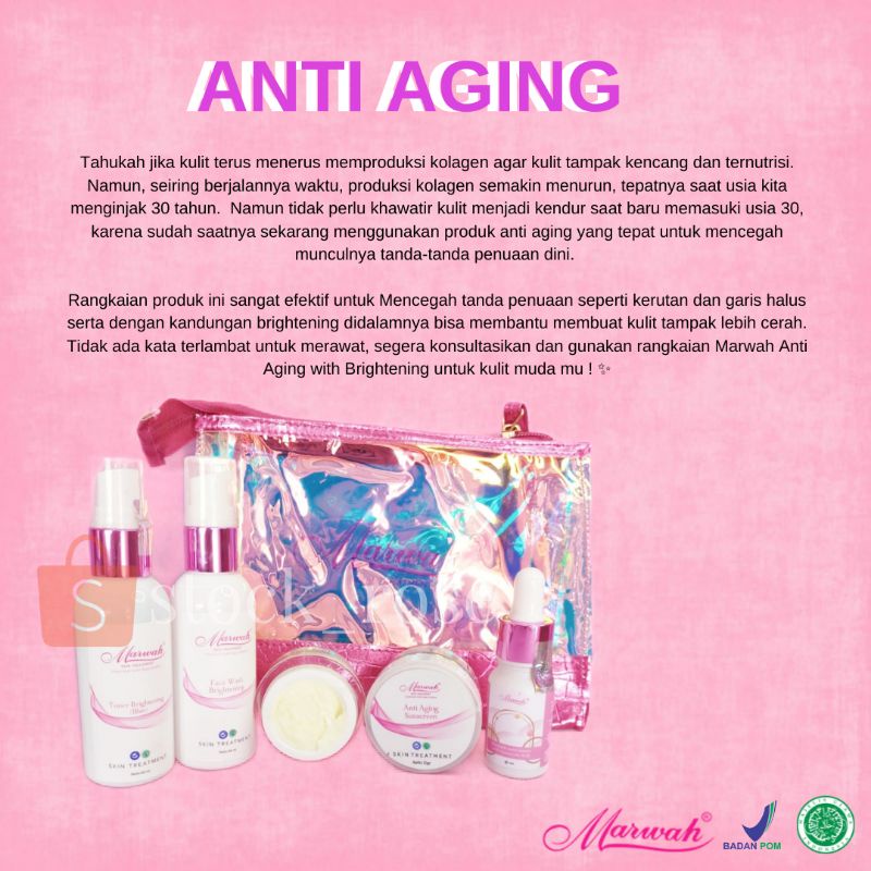 ANTI AGING/ KRIM FLEK/ KRIM MELASMA/ KRIM PEMUTIH BPOM/ MARWAH/ MARWAH ANTI AGING/