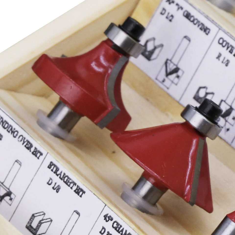 RCT Mata Bor Carbide Router Bit Woodworking 1/4 Inch 8mm 15PCS RCT-15