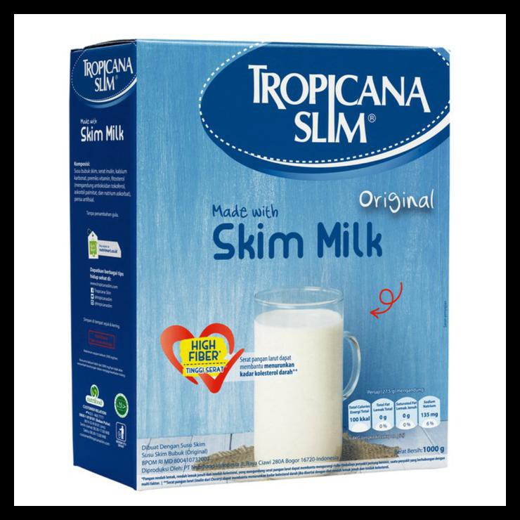 

Tropicana Slim Susu Skim Milk Fiber Pro 1000 Gram ( Low Fat Milk )