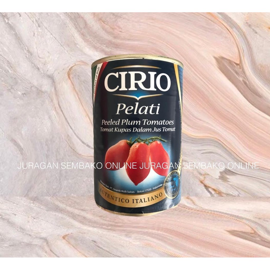 Cirio PELATI PEELED PLUM Tomatoes 400gr / Tomat Kupas Dalam Jus Tomat