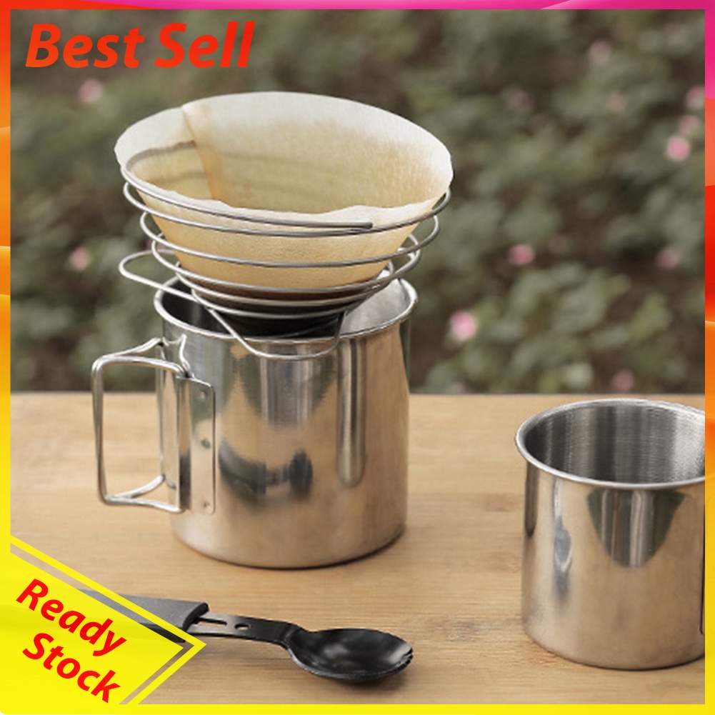 Stainless Steel Coffee Dripper Holder Foldable Camping Coffee Filter Rack