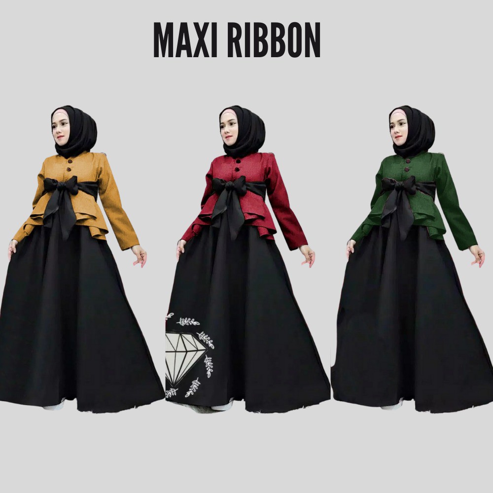 KUUPAKAI - MAXI RIBBON / MAXI MUSLIM /GAMIS WANITA TERBARU / MAXI LEBARAN 2021