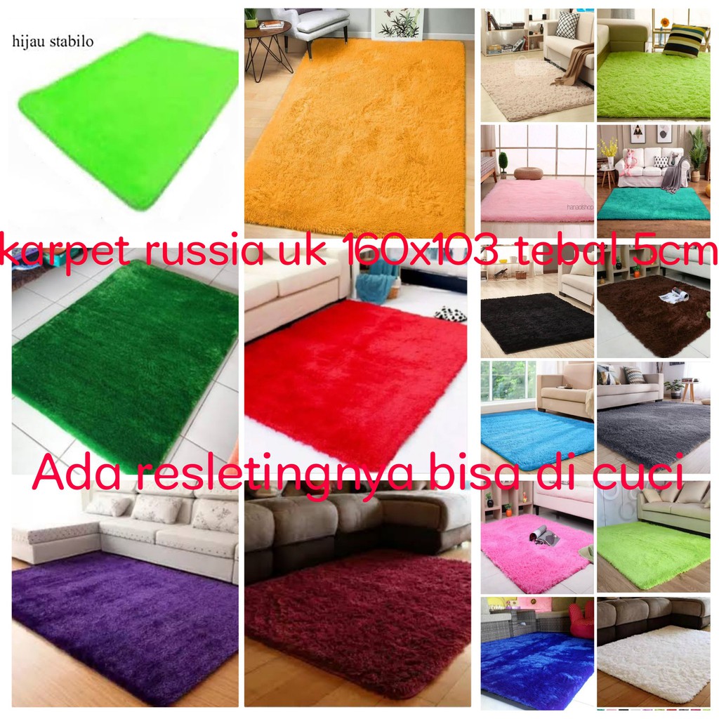 KARPET BULU rasfur uk 165x103 tebal 5.5cm