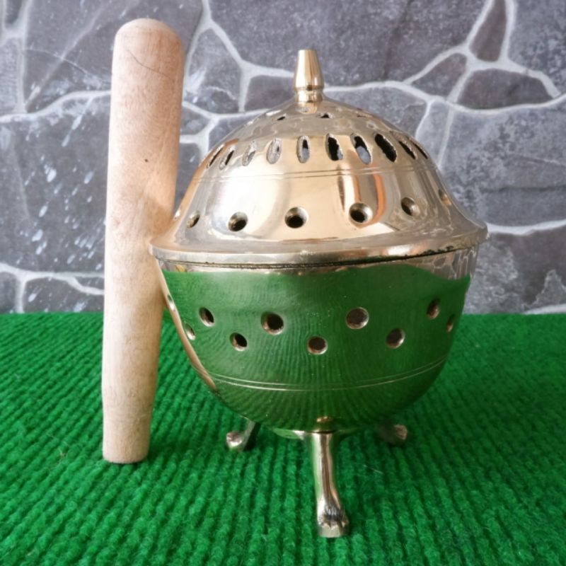 FURNITURE KUNINGAN TUNGKU ANGLO GERABAH REBUS BAKAR REMPAH RATUS SPA KRATON TANGKAI KAYU ANTIK APIK