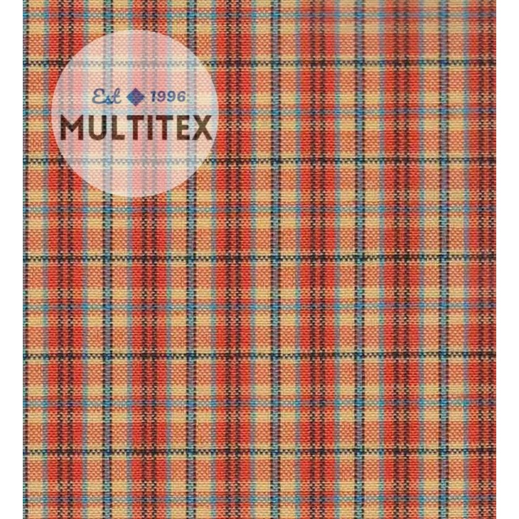 [GULUNGAN] Bahan kain kotak motif orange oren tc katun cotton halus adem lembut yandet yarndyed sera