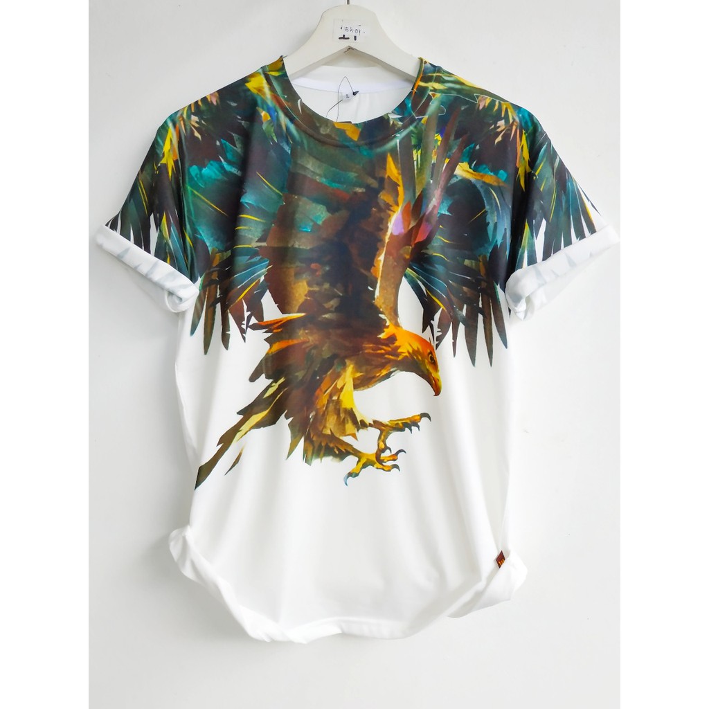 Kaos Fullprint 3d Motif Burung Garuda Baju Celeb Burlon Wings