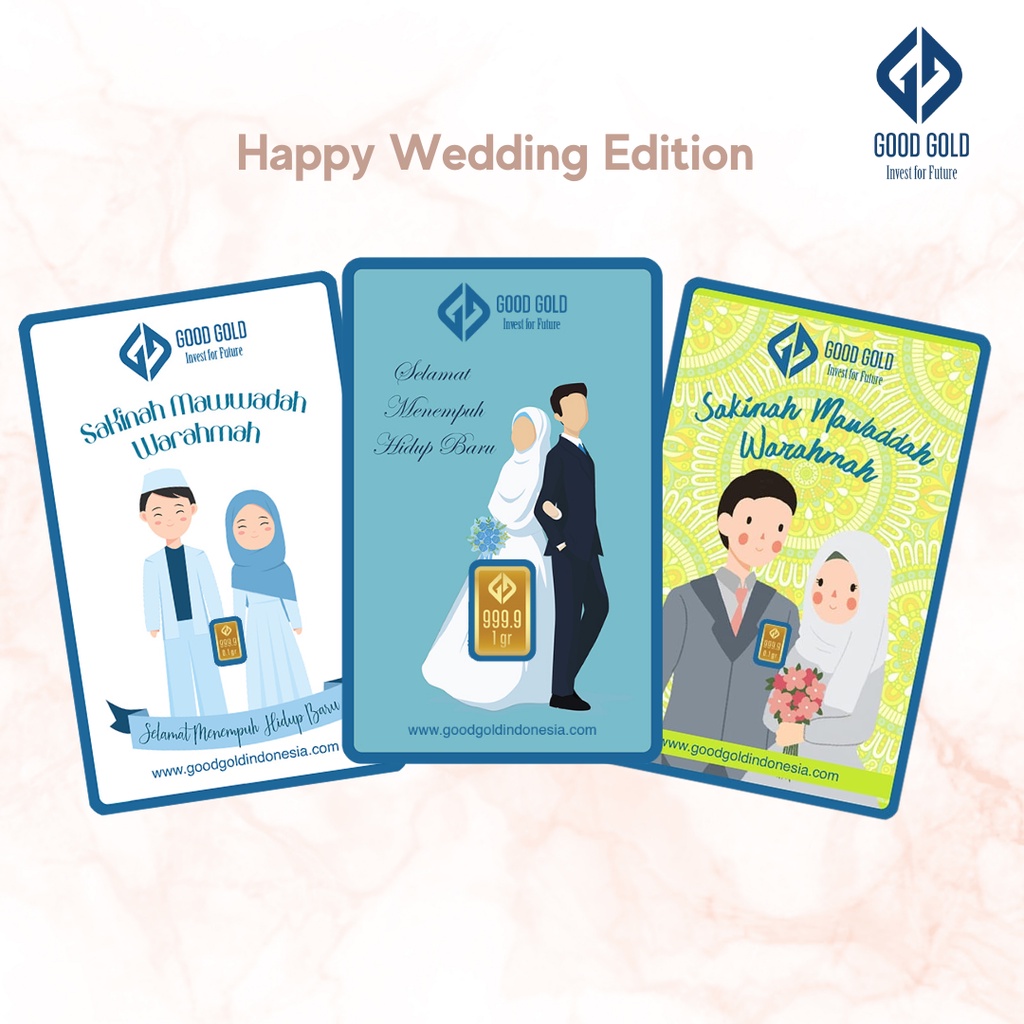 Emas Batangan/ Logam Mulia Good Gold 1 gr Wedding Series