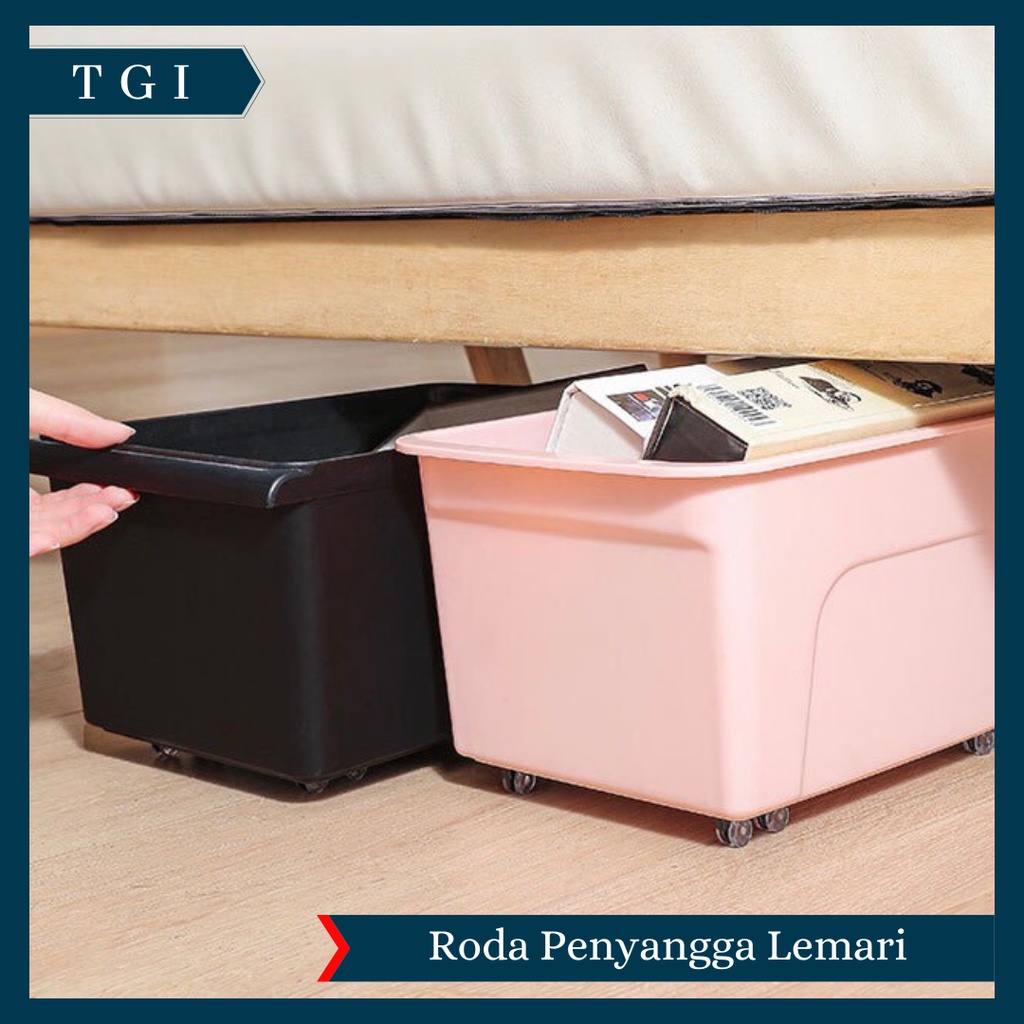 TGI - [ 4 PCS ] RODA KECIL TEMPEL TAMBAHAN / RODA KECIL TEMPEL KUAT / ROLLER 4 PCS / RODA LEMARI / RODA TONG SAMPAH / RODA SERBAGUNA / RODA MINI