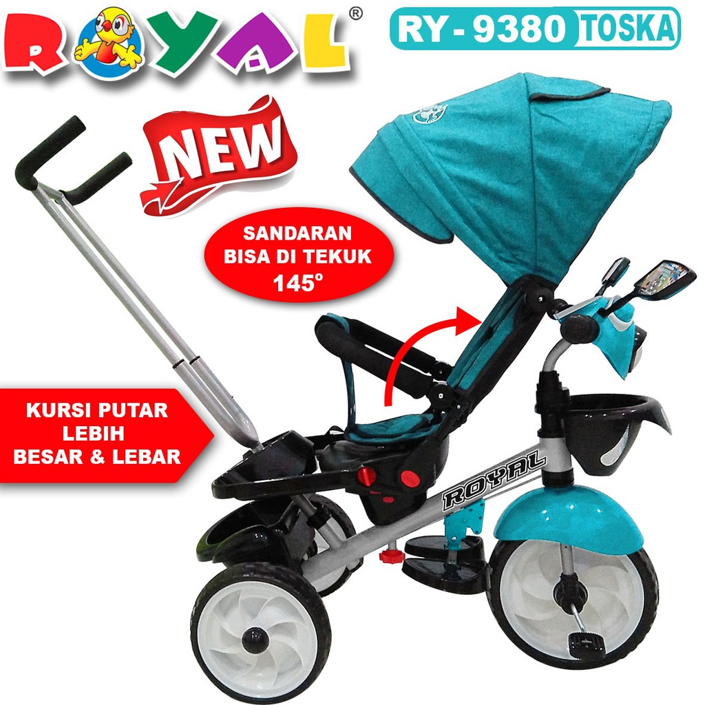 Sepeda Roda Tiga Royal RY9380 Musik Lampu Dorongan