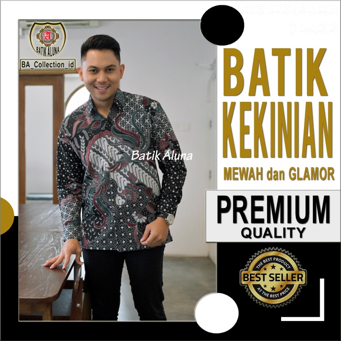 Kemeja Baju Batik Pria Lengan Panjang Modern Premium Pria Original kondangan Bagus Kombinasi  Kekini