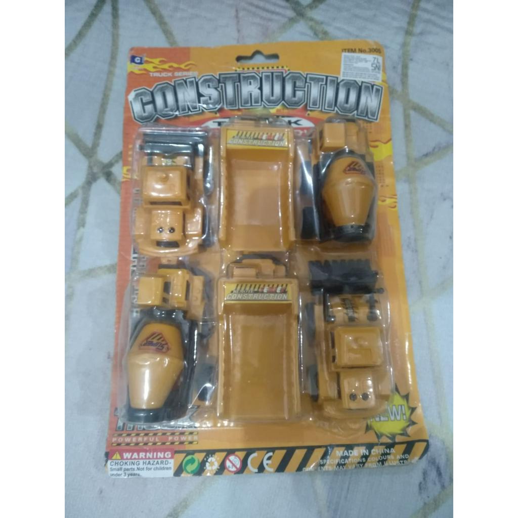 Miniatur/ Mainan Contruction Truck isi 6 pcs