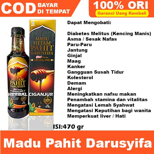 Madu Hitam Pahit Insulin Plus Propolis Trigona Darusyifa 470 gr