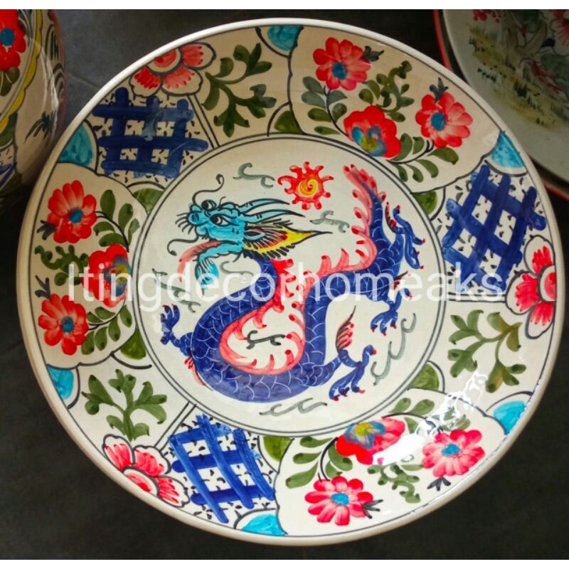 Piring Hias Gantung Motif Naga