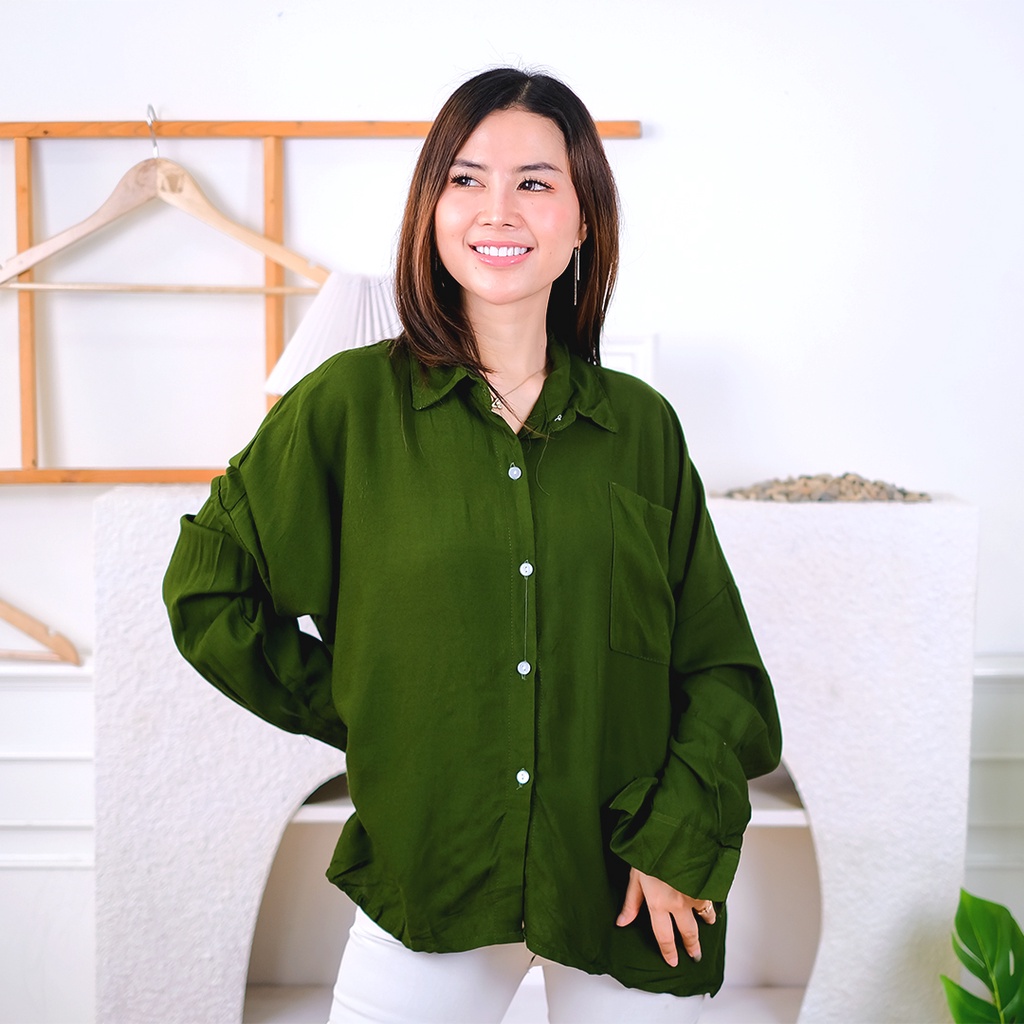 AFI - VC - ⭐️PREMIUM RAYON DIAMOND⭐️ Sweet Kate RAYON DIAMOND Oversize Pocket Shirt *