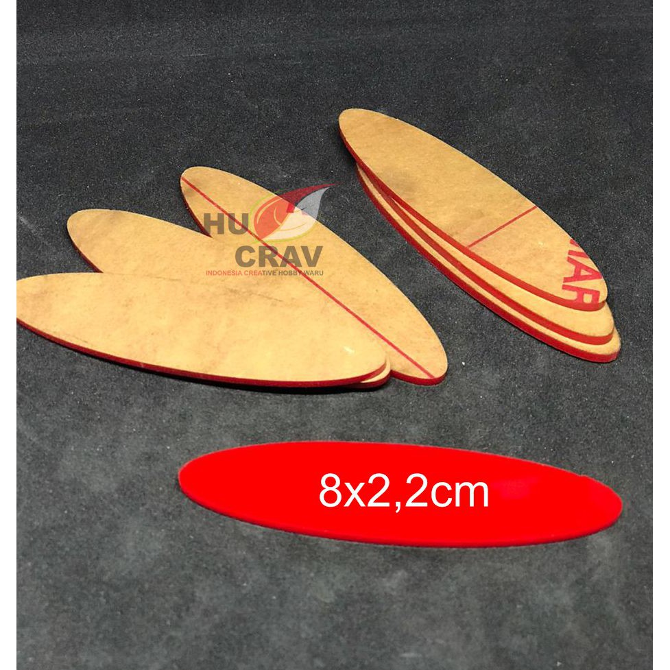 

Bahan Akrilik Nama Dada 8x2,2cm Name Tag Oval Warna MERAH Acrylic