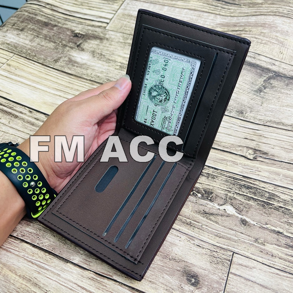 PROMO-Dompet Pria Pendek Model Lipat, Semi Kulit Sintentis