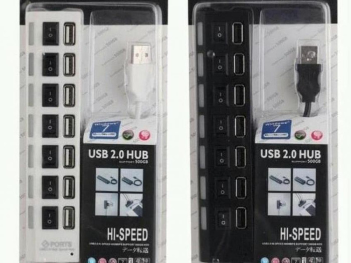 USB Hub 7 Port - Hiqh Speed - Hitam