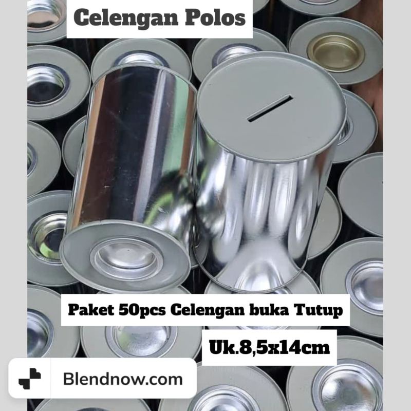 CELENGAN POLOS/PAKET CELENGAN 50PCS/CELENGAN POLOS/CELENGAN BUKA TUTUP/CELENGAN KALENG/CELENGAN