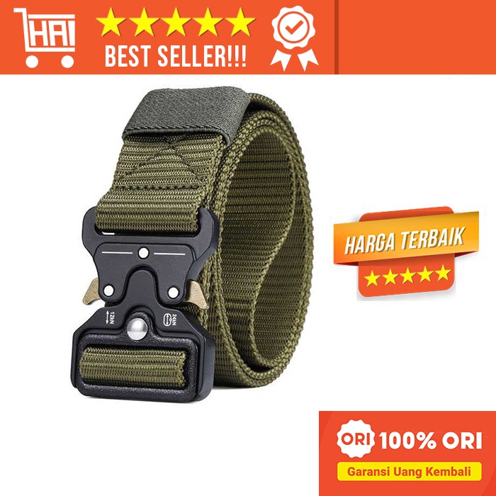 ikat pinggang pria FAST UNLOCK OUTDOOR TACTICAL HIJAU ARMY IKAT PINGGANG TENTARA MILITER CANVAS 125 